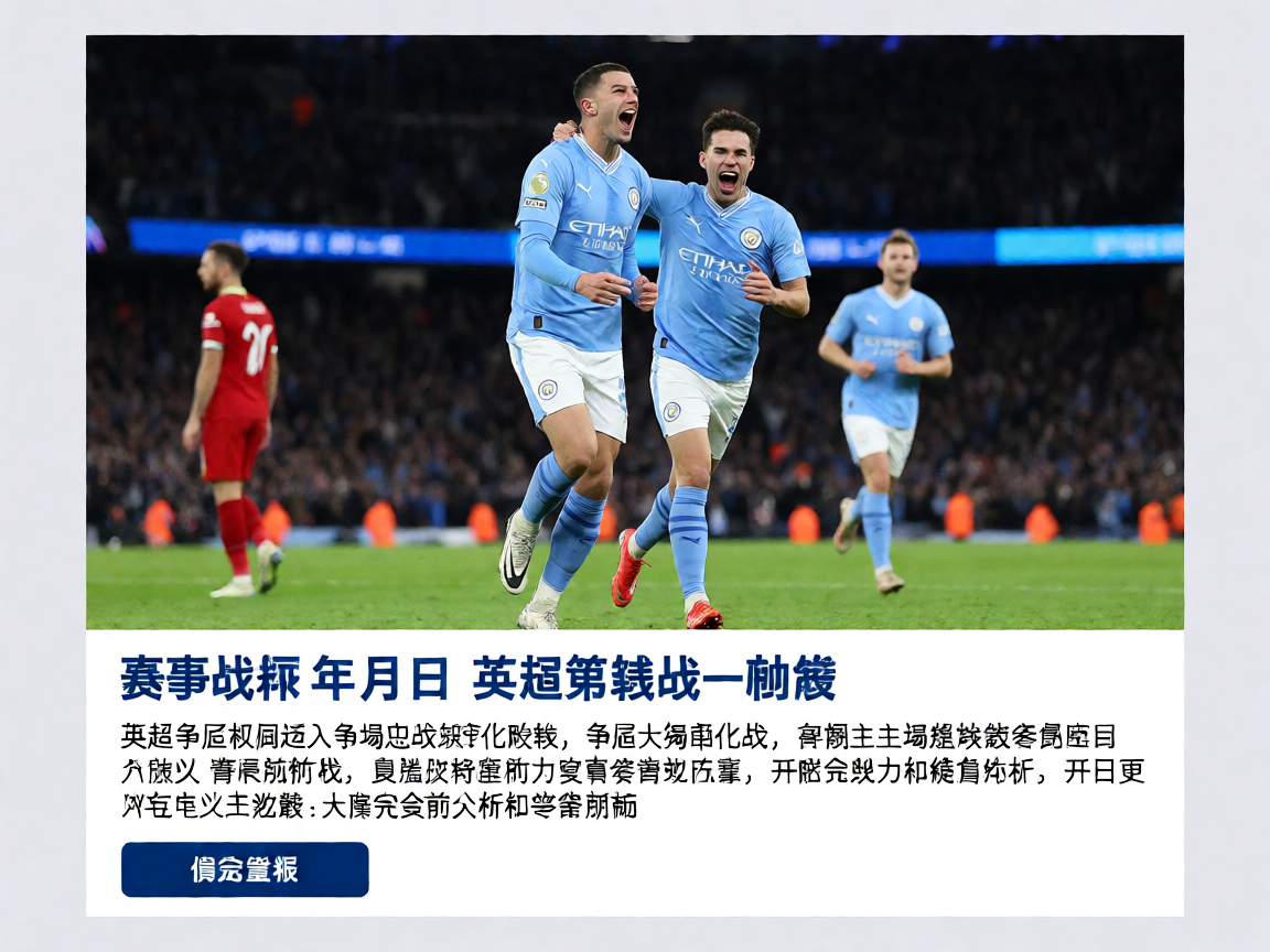 英超比赛进球庆祝瞬间，曼城球员在伊蒂哈德球场庆祝进球